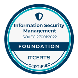 Badge ITCERTS — Information Security Management ISO/IEC 27001:2022 — Foundation.